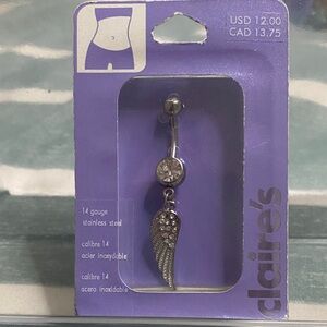 Claire's Silver Winged Naval Ring